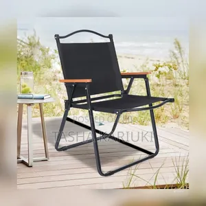Kiti cha Kupiga Kambi cha Nje chenye Mikono ya Mbao Imara na Kinachoweza Kukunjwa