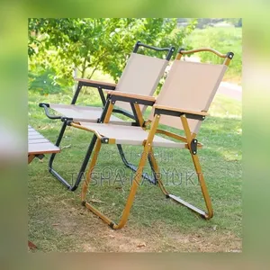 Kiti cha Kupiga Kambi cha Chuma chenye Imara na Mikono ya Mbao