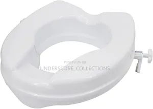 White Raised Toilet Seat with Side-Locking Clamp