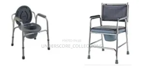 Padded Bedside Commode Chair with Steel Frame
