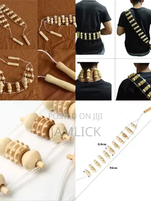 Wooden Back Massage Roller with Rope