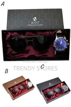 Jesou Men's Gift Set: Watch & Sunglasses