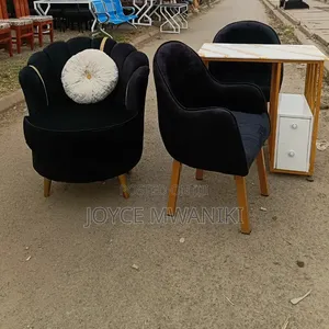 Kiti cha Pedicure na Manicure cha Velvet cha Kifahari na Meza ya Marumaru