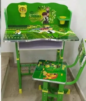 Set ya Dawati na Kiti cha Kusomea cha Watoto Zinazoweza Kurekebishwa Rangi ya Kijani