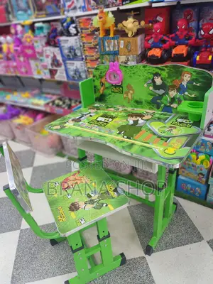 Green Adjustable Study Desk na Kiti cha Kuunganisha