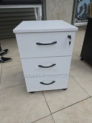 Pedestal Nyeupe ya Ofisi yenye Droo 3