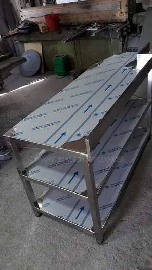 Meza ya Kazi ya Stainless Steel ya Tier 3