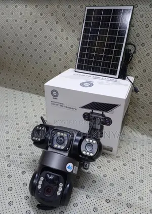 Kamera ya CCTV ya V380 Pro 4G Lenzi Tatu ya Solar 360° 12MP Full HD