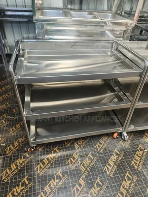 Trolley ya Chakula ya Nguo 3-Tier