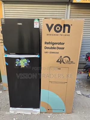 Friji la VON 334L No Frost Mlango Mbili (Freezer Juu)
