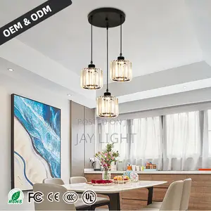 Mwanga wa Chandelier wa LED na Kivuli cha Kioo Chenye Uwazi