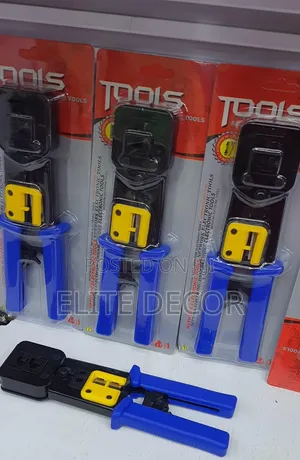 Professional RJ45/RJ11 Crimping Tool - Network Cable Cutter & Stripper