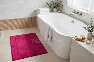 Soft Flocking Floor Mat yenye Anti-Slip Back - Brown
