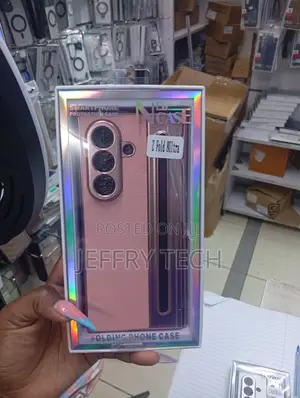 Kifaa cha Simu cha Pink Faux-Leather cha Kukunja kwa Z Fold 6/Ultra