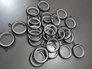 Black Big Size Silent Curtain Rod Rings with Hook