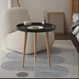 Nordic Style Round Coffee Table - Black - 2