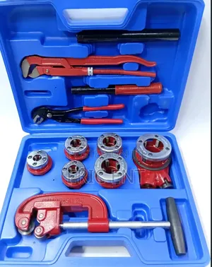 Die Stock Ratchet Set with Pipe Wrench & Cutter