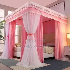 6x6 Royal Palace Bed Canopy - Fine Mesh & Thick Curtains