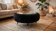 Black Velvet and Glass Coffee Table - 2