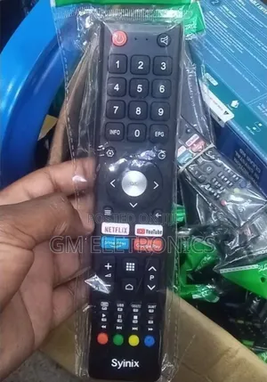 Remote ya Syinix Smart TV yenye Vifunguo vya Netflix, YouTube, Prime Video