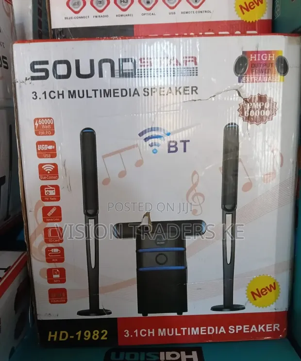 Soundstar 3.1 Channel Multimedia Speaker System - 60000W HD - 1