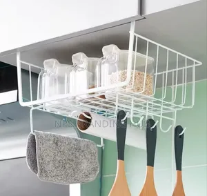 Metallic Under Shelf Rack White & Black