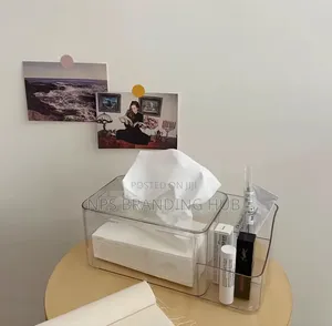 Kishikilia Leso/Napkin cha Akriliki chenye Sehemu za Kugawanya - Chenye Uwazi