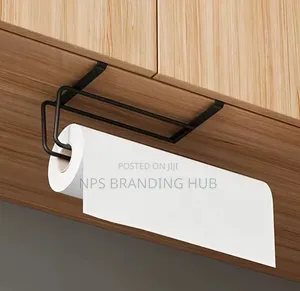 Metallic Kitchen Paper Towel Holder - Undershelf/Door Hook