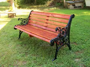 Kiti cha Kisasa cha Chuma cha Mahogany cha Watu 3