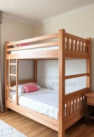 Kitanda cha Bunk cha Mbao Asilia cha 4x6 chenye Nafasi - Lipa Unapoletewa