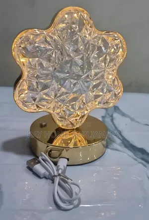 Rechargeable Flower Shaped Crystal Table Lamp