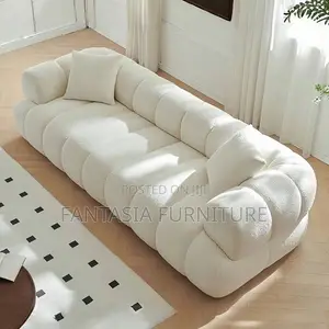 Sofa ya Boucle Nyeupe ya Seaters 3 - Marshmallow Bubble
