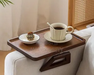 Foldable Wooden Sofa Armrest Tray Table
