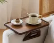 Foldable Wooden Sofa Armrest Tray Table - 1