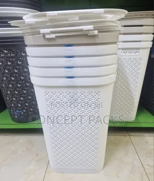 Kenpoly Swahili White Laundry Basket