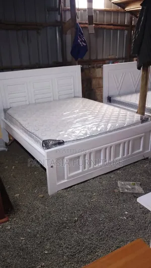 5x6 White Wooden Bed Frame
