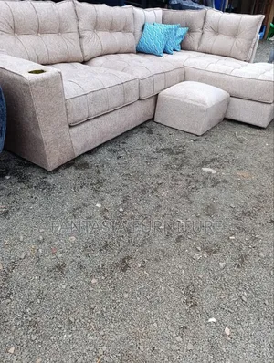 5-Seater Eige L-Shaped Sectional Sofa