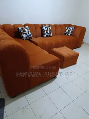 7-Seater L-Shaped Bubble Sofa with Ottoman