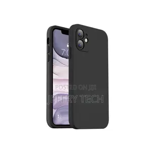 iPhone 11 Silicone Case & Pouch na Camera Protection - Nyeusi