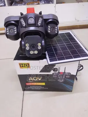 Kamera ya CCTV ya V380 Pro 4G Triple Lens Solar PTZ
