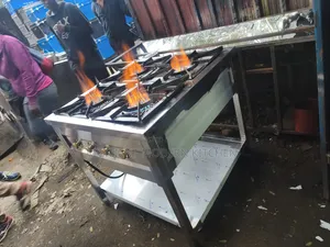Cooker ya Gesi ya Chuma cha Kutuozi ya Burner 4 ya Heavy Duty