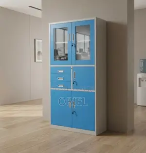 Blue Office Cabinet with Inbuilt Digital Safe