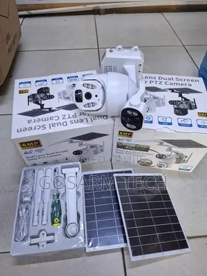 6MP UBox Dual Lens Dual Screen Solar CCTV Camera for Warehouse/Property