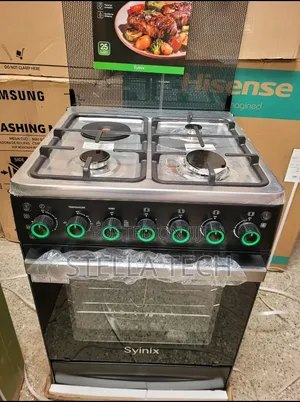 Syinix 60x60cm 3+1 Cooker ya Gesi na Oven ya Umeme