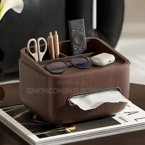 Multifunctional Wood Grain Tissue Holder & Storage