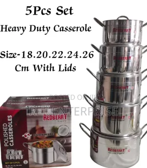 Redberry Premium Aluminium Casserole Set (5 Vipande)