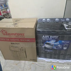 Ramtons 10KG Twin Tub Washing Machine - Nyeusi