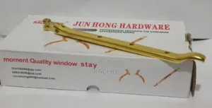 Window Stay with Gold Handle