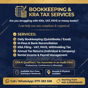 Tax Associate: Part-Time Bookkeeping & KRA Tax Services