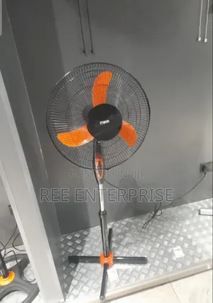 Mika 16-Inch Standing Fan - Chungwa & Nyeusi